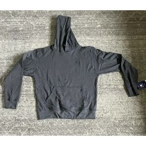Men’s Champion Pullover Hoodie Size M Gray Embroidered Logo Athletic Wear Q7